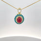 Dual-Stone Silver Pendant with Natural Ruby &amp; Blue Topaz – 925 Sterling Silver | Elegant & Energized Design