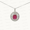 Natural Ruby Pendant in 925 Sterling Silver – Certified Manik Stone Pendant for Elegance & Energy
