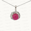 Natural Ruby Pendant in 925 Sterling Silver – Certified Manik Stone Pendant for Elegance & Energy