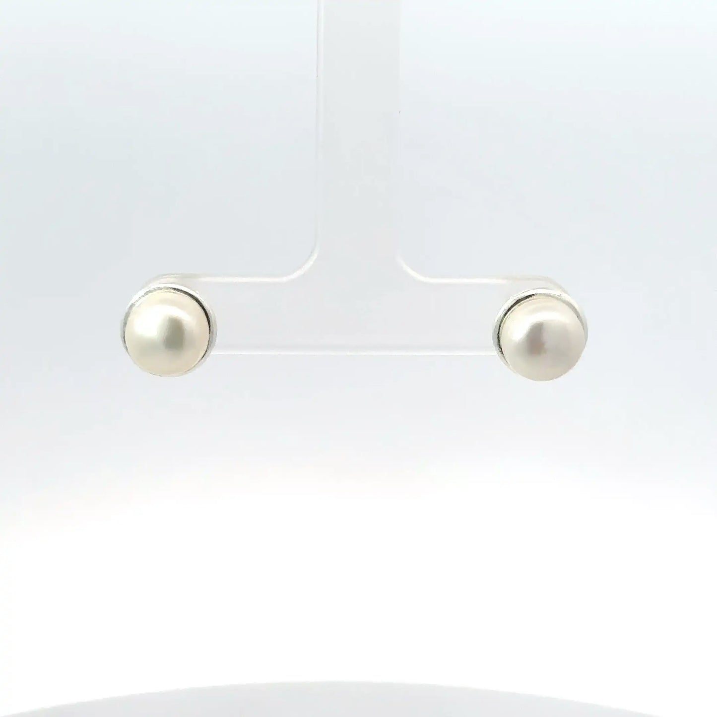 Elegant Silver Moti Tops (Pearl Stud Earrings) – 925 Sterling Silver | Timeless & Minimalist Jewelry