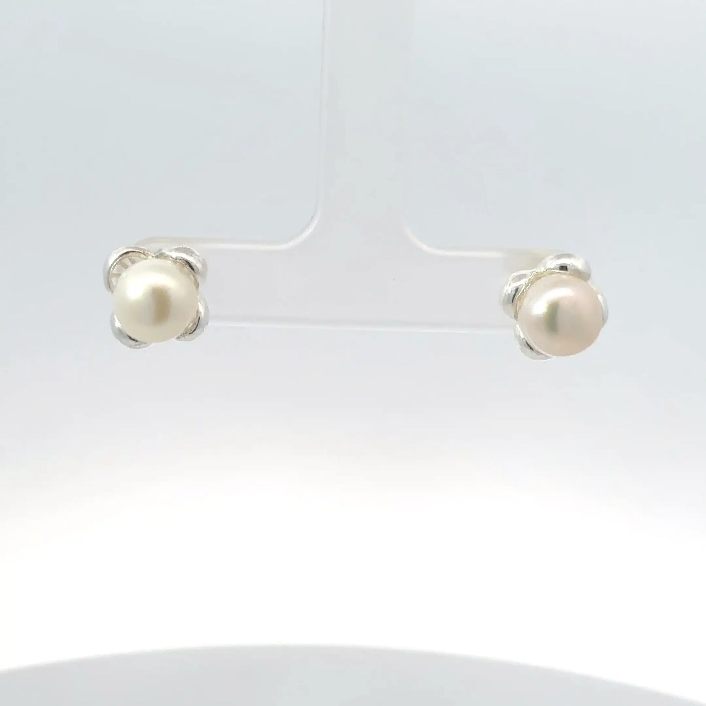 Elegant Silver Moti Tops (Pearl Stud Earrings) – 925 Sterling Silver | Timeless & Minimalist Jewelry