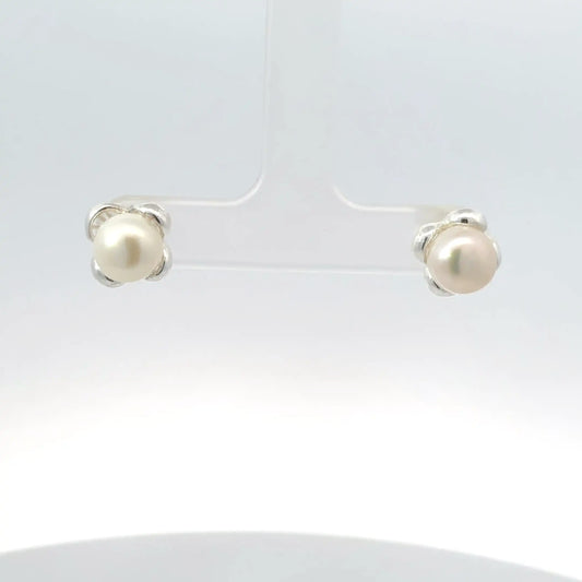 Elegant Silver Moti Tops (Pearl Stud Earrings) – 925 Sterling Silver | Timeless & Minimalist Jewelry