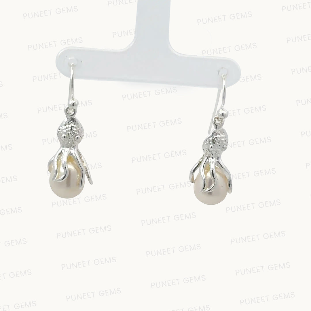 Elegant Silver Moti Tops (Pearl Stud Earrings) – 925 Sterling Silver | Timeless & Minimalist Jewelry