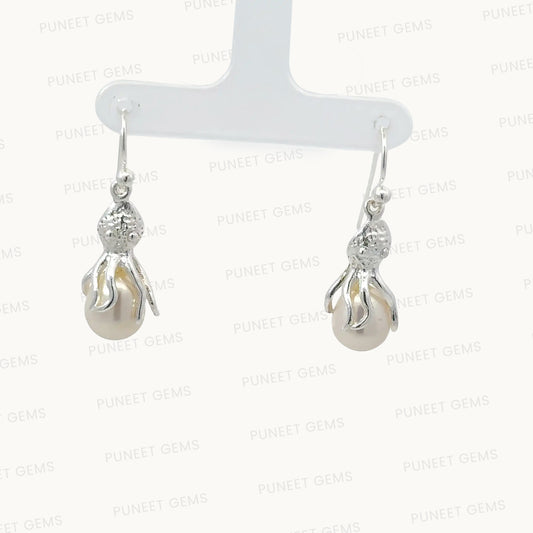 Elegant Silver Moti Tops (Pearl Stud Earrings) – 925 Sterling Silver | Timeless & Minimalist Jewelry