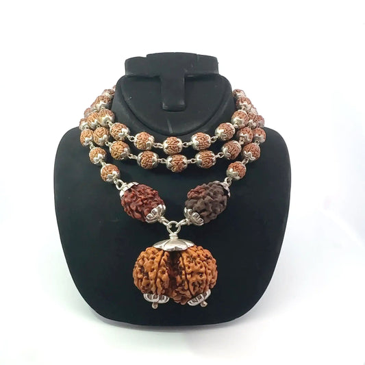 Gauri Shankar Rudraksha in Pure Silver Rudraksha Mala – Energized & Certified (Copy)