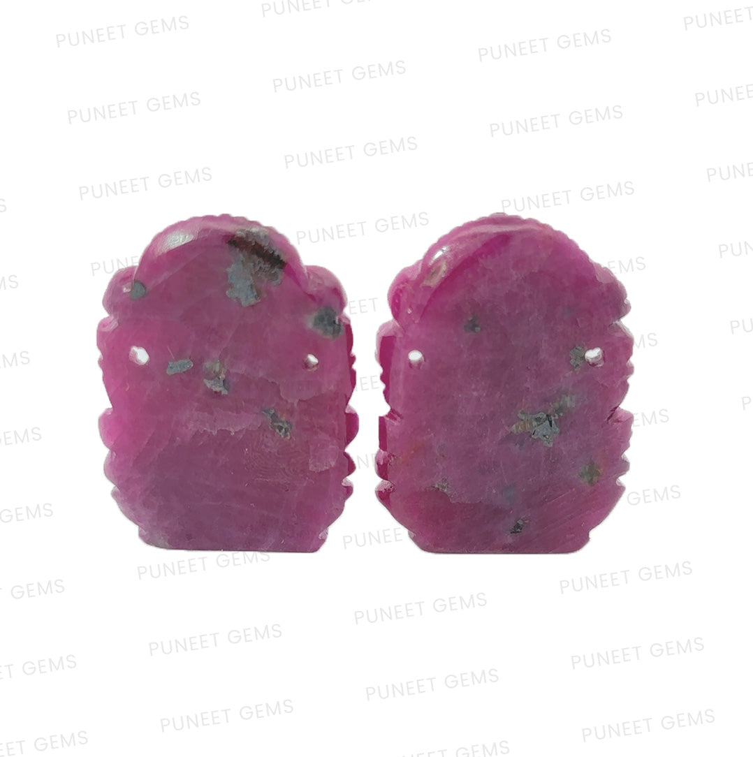 Natural Ruby Lakshmi & Ganesh Ji Figure – Divine Blessings of Wealth, Wisdom & Prosperity 187.47 CT