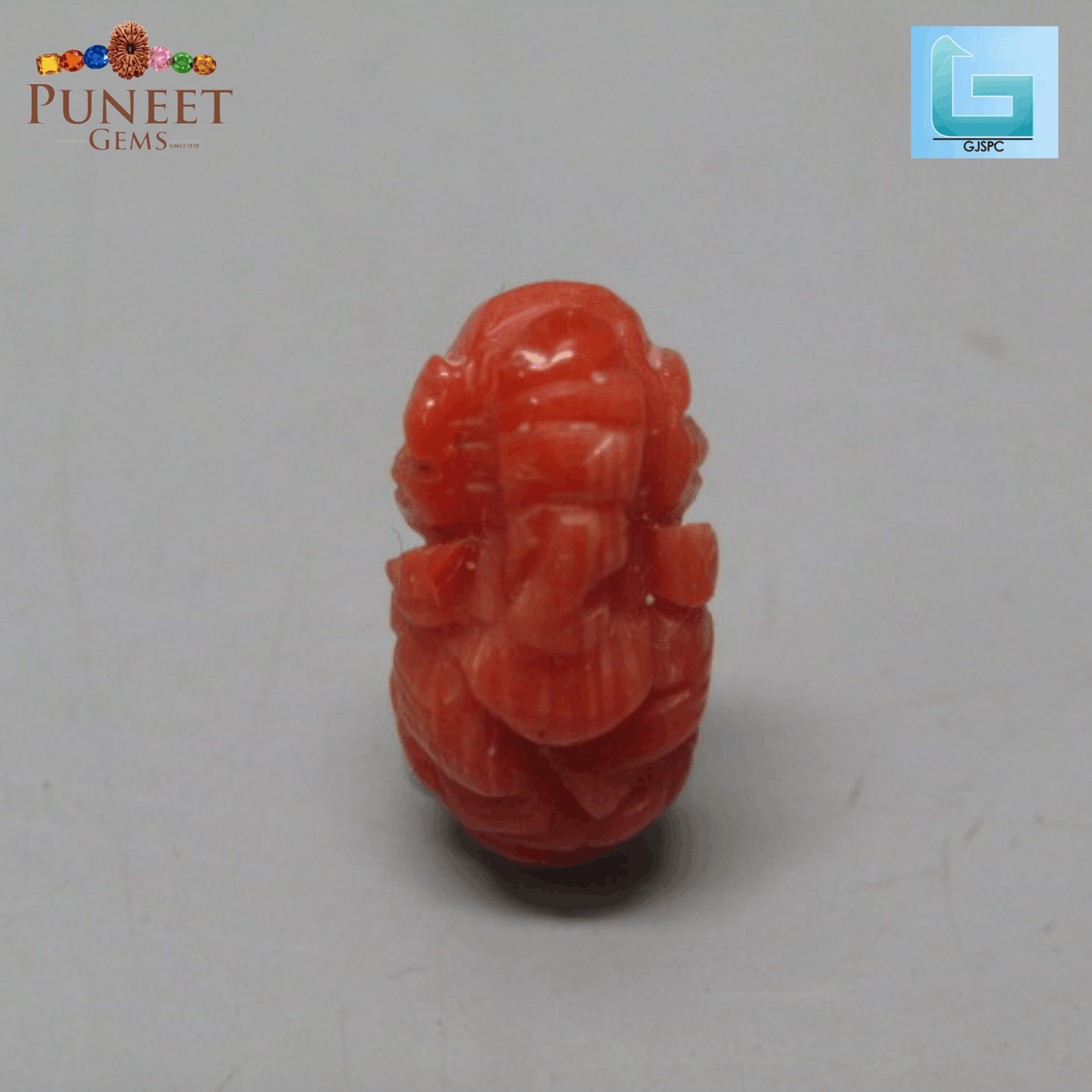 Coral Ganesh 4.81 CT – Certified Gemstone