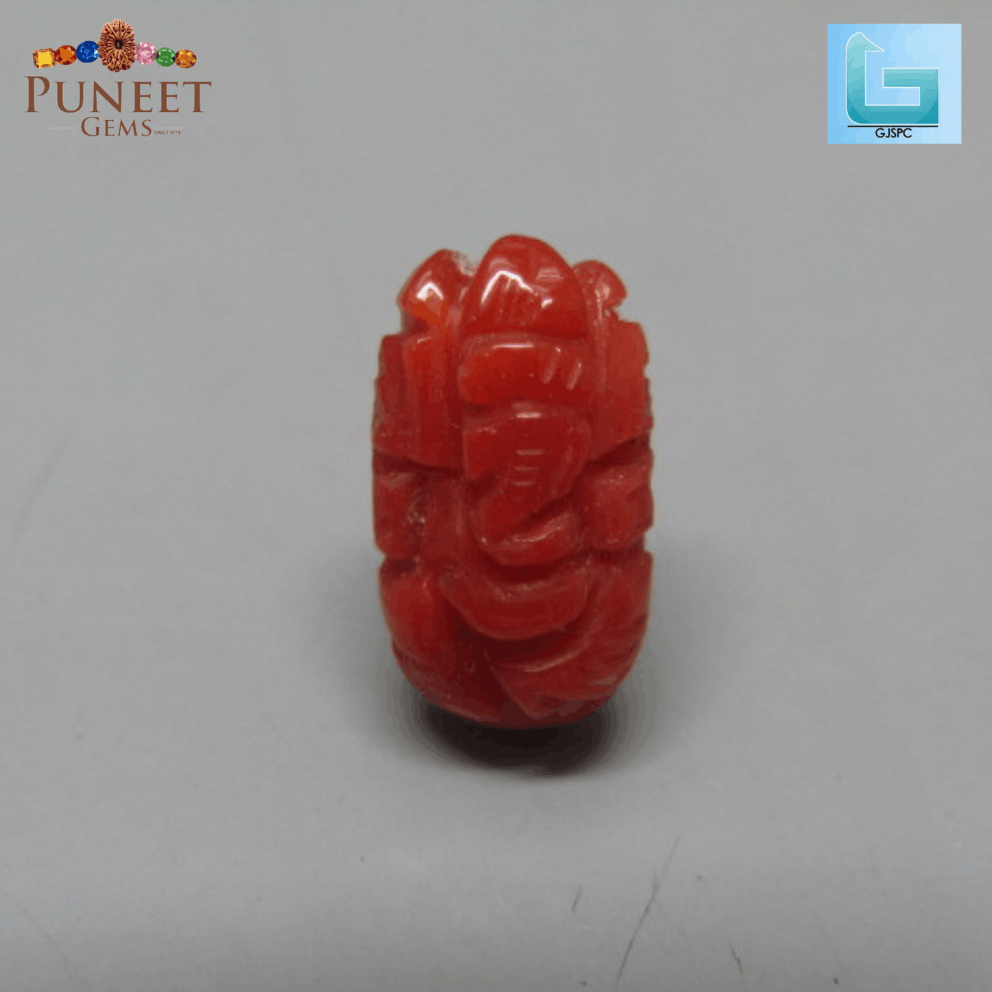 Coral Ganesh 4.03 CT – Certified Gemstone
