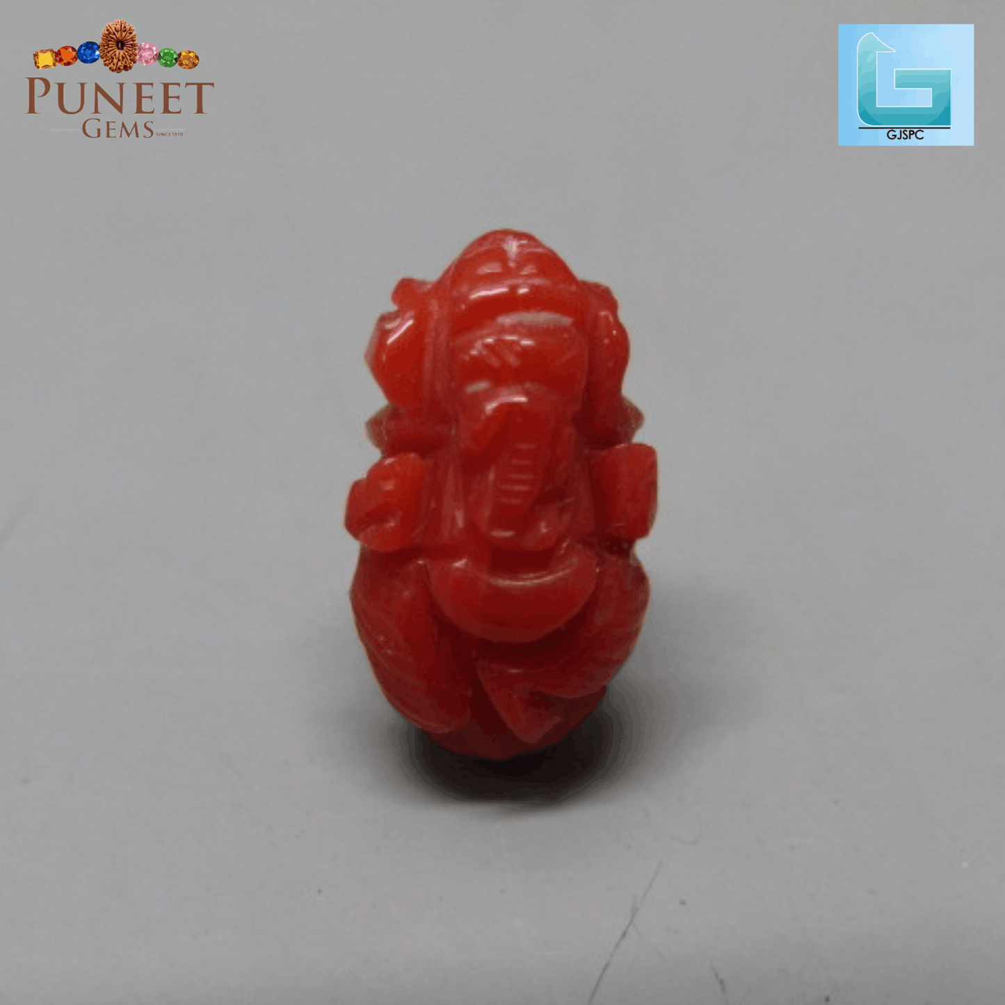 Coral Ganesh 4.06 CT – Certified Gemstone