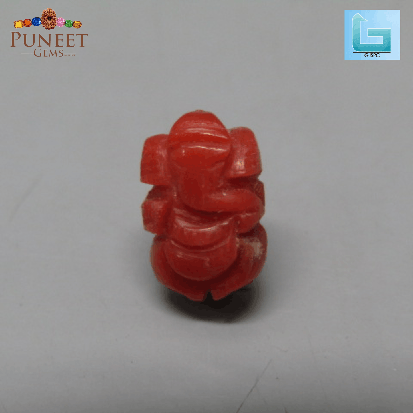 Coral Ganesh 3.49 CT – Certified Gemstone