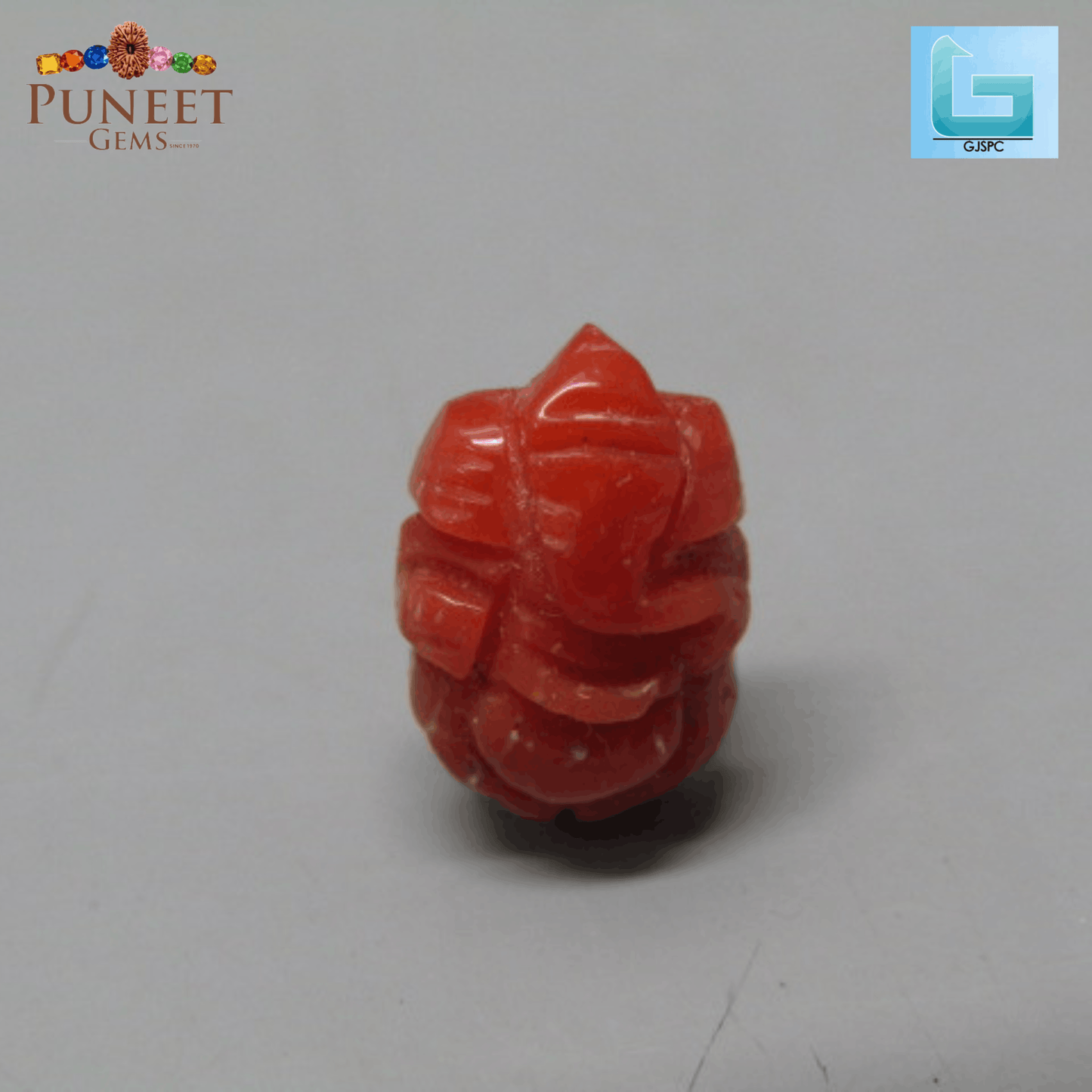 Coral Ganesh 3.39 CT – Certified Gemstone