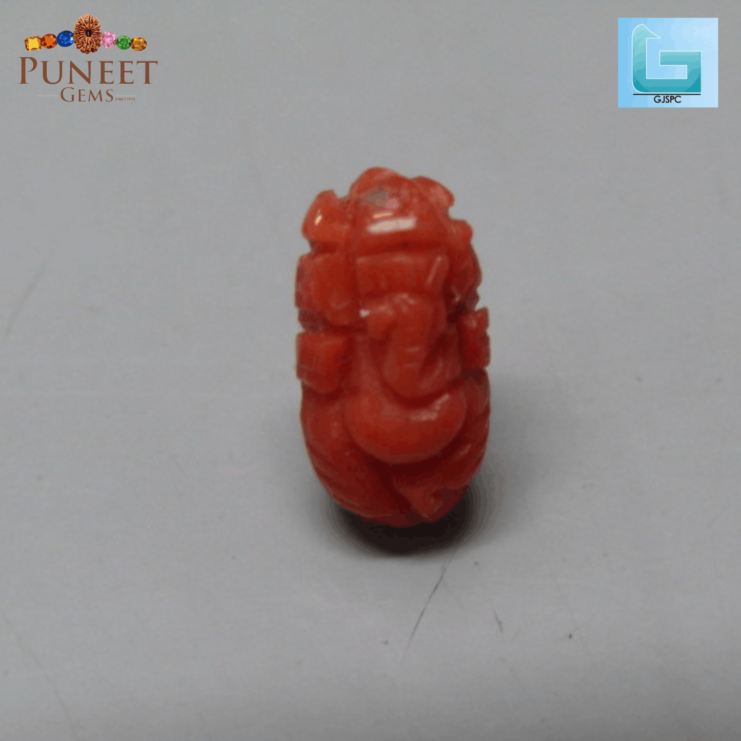 Coral Ganesh 3.64 CT – Certified Gemstone
