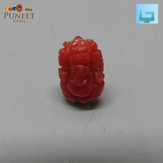 Natural Coral Ganesh 3.11 CT – Certified Gemstone