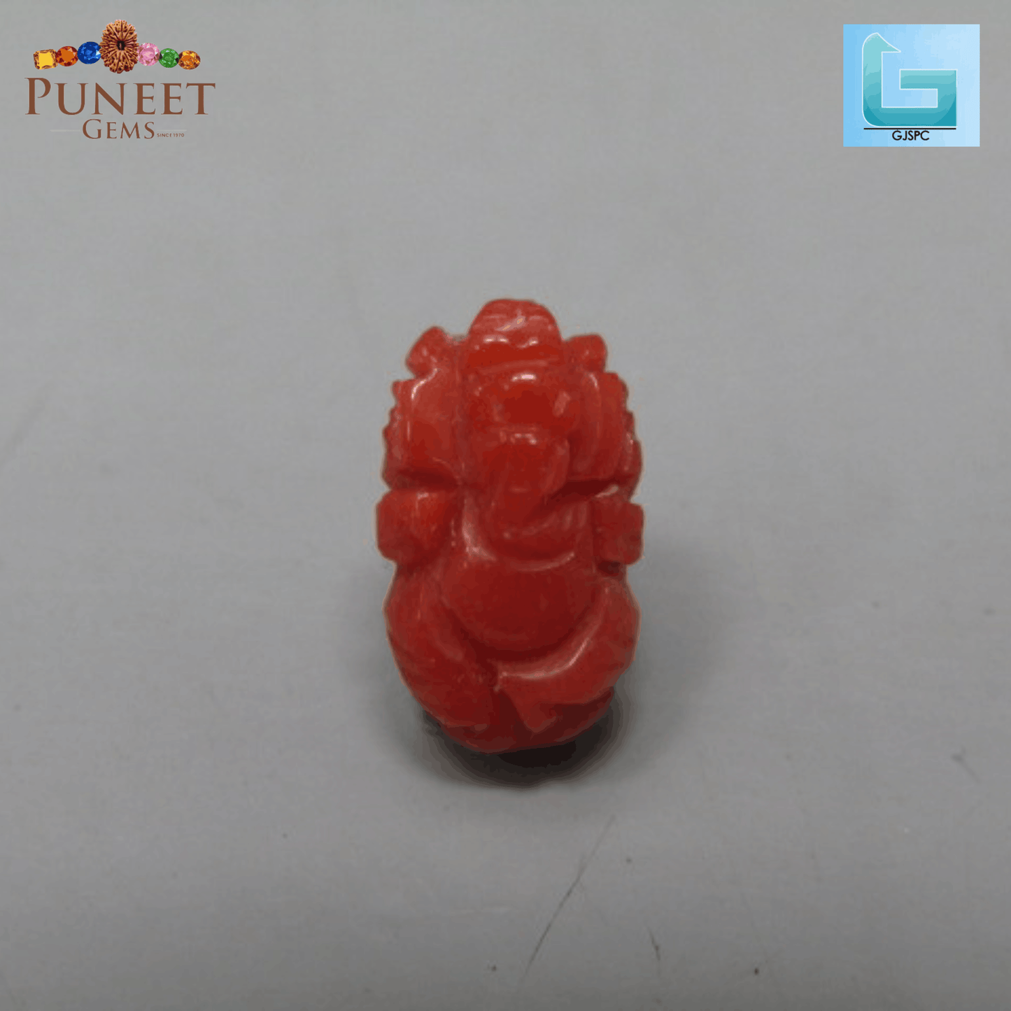 Coral Ganesh 2.60 CT – Certified Gemstone