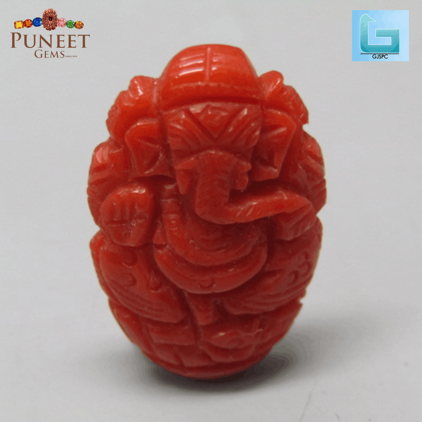 Coral Ganesh 21.69 CT – Certified Gemstone