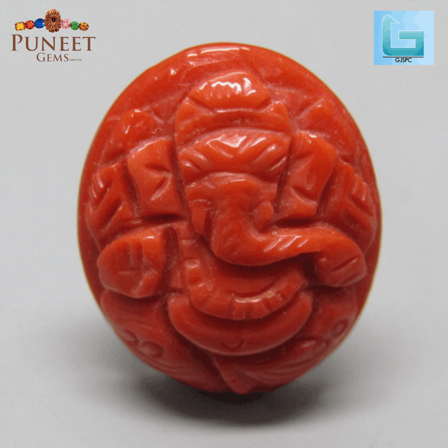 Coral Ganesh 18.28 CT – Certified Gemstone