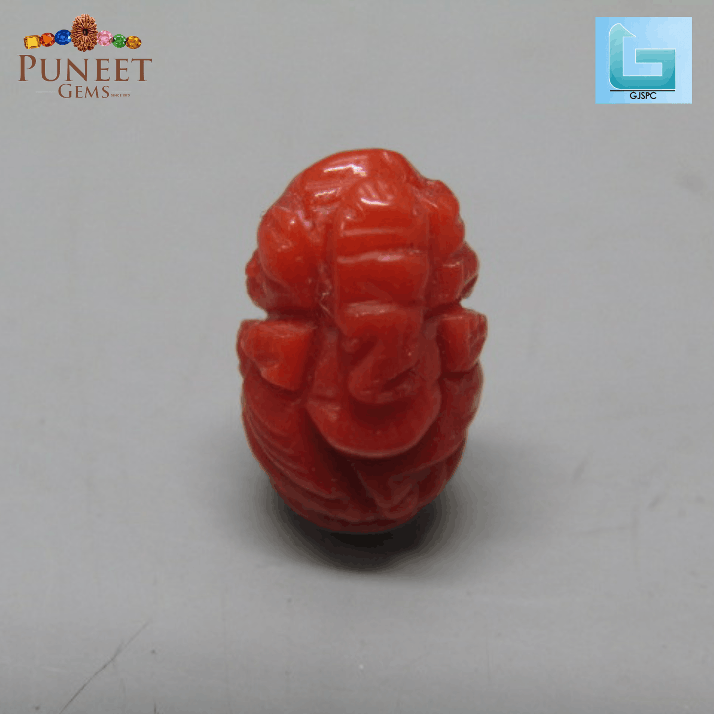 Coral Ganesh 5.97 CT – Certified Gemstone