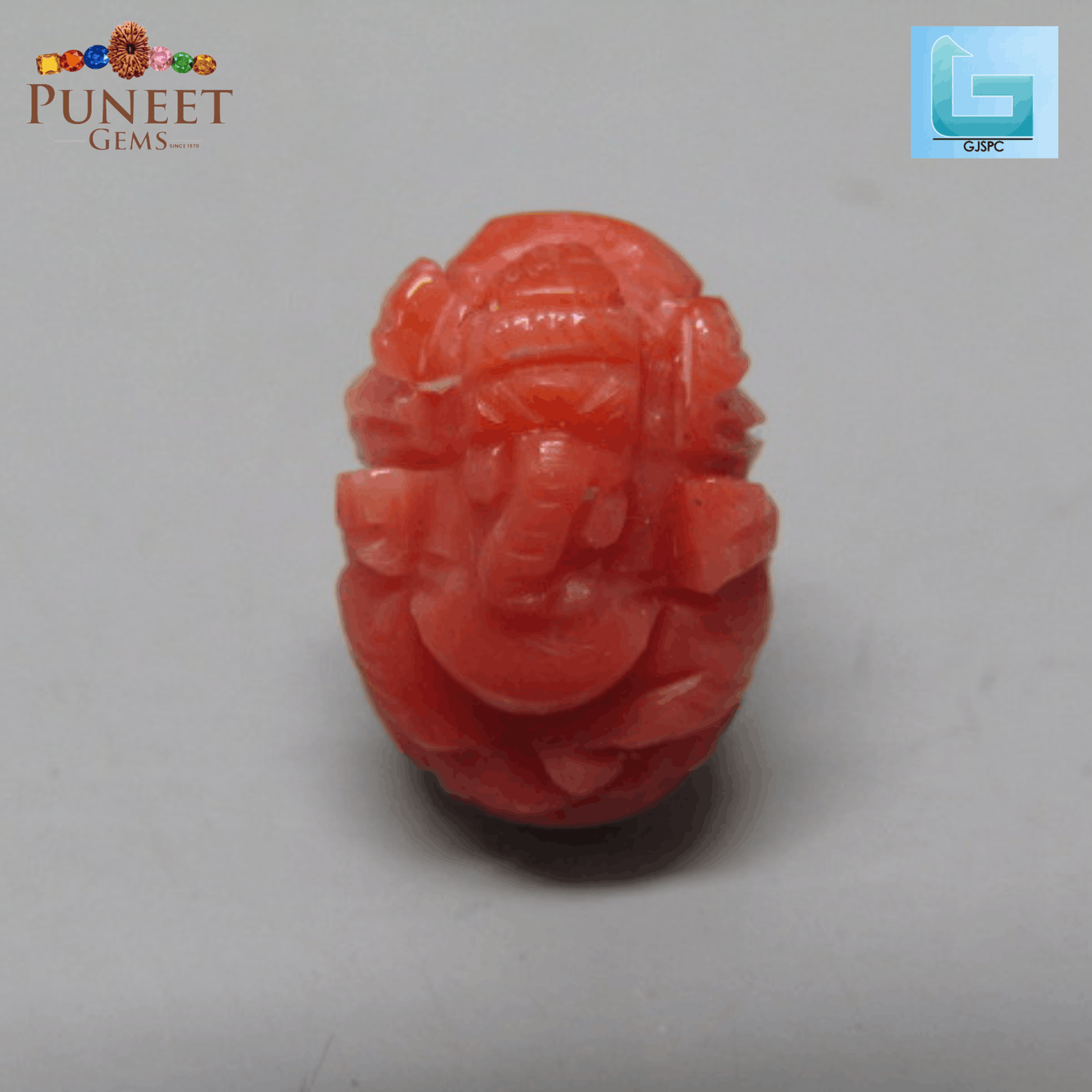 Coral Ganesh 7.43 CT – Certified Gemstone