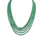 Emerald Cutting Mala – 5 Line 296.48 CT