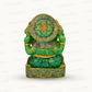 Green Zed Stone Panch Mukhi Ganesh Ji Figure – Five-Faced Divine Protection in Elegant Stone 7.493 kg