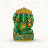 Green Zed Stone Panch Mukhi Ganesh Ji Figure – Five-Faced Divine Protection in Elegant Stone 7.493 kg