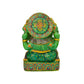 Green Zed Stone Panch Mukhi Ganesh Ji Figure – Five-Faced Divine Protection in Elegant Stone 7.493 kg