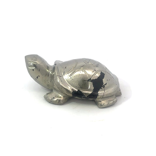 Natural Pyrite Turtle – Approx. 81 GM