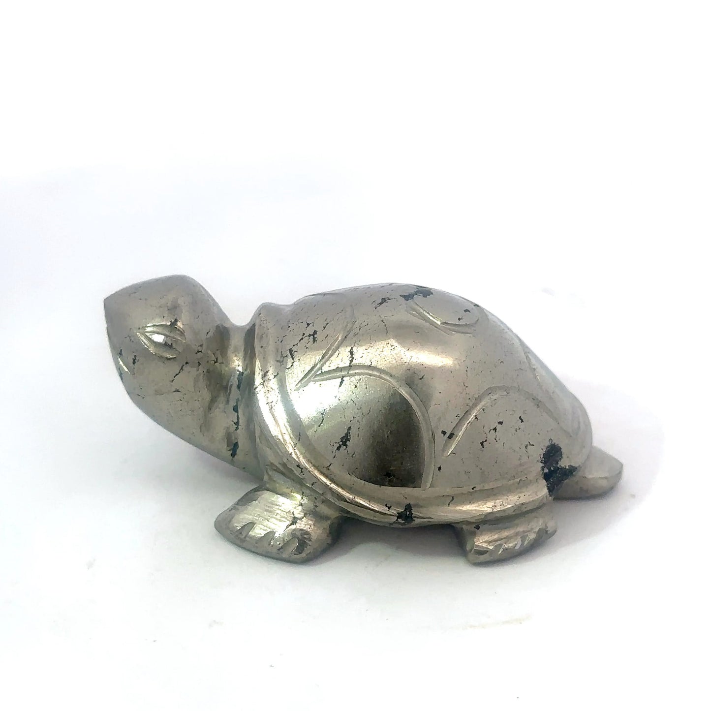 Natural Pyrite Turtle – Approx. 102 GM