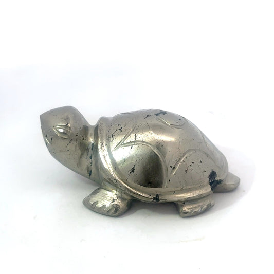 Natural Pyrite Turtle – Approx. 102 GM