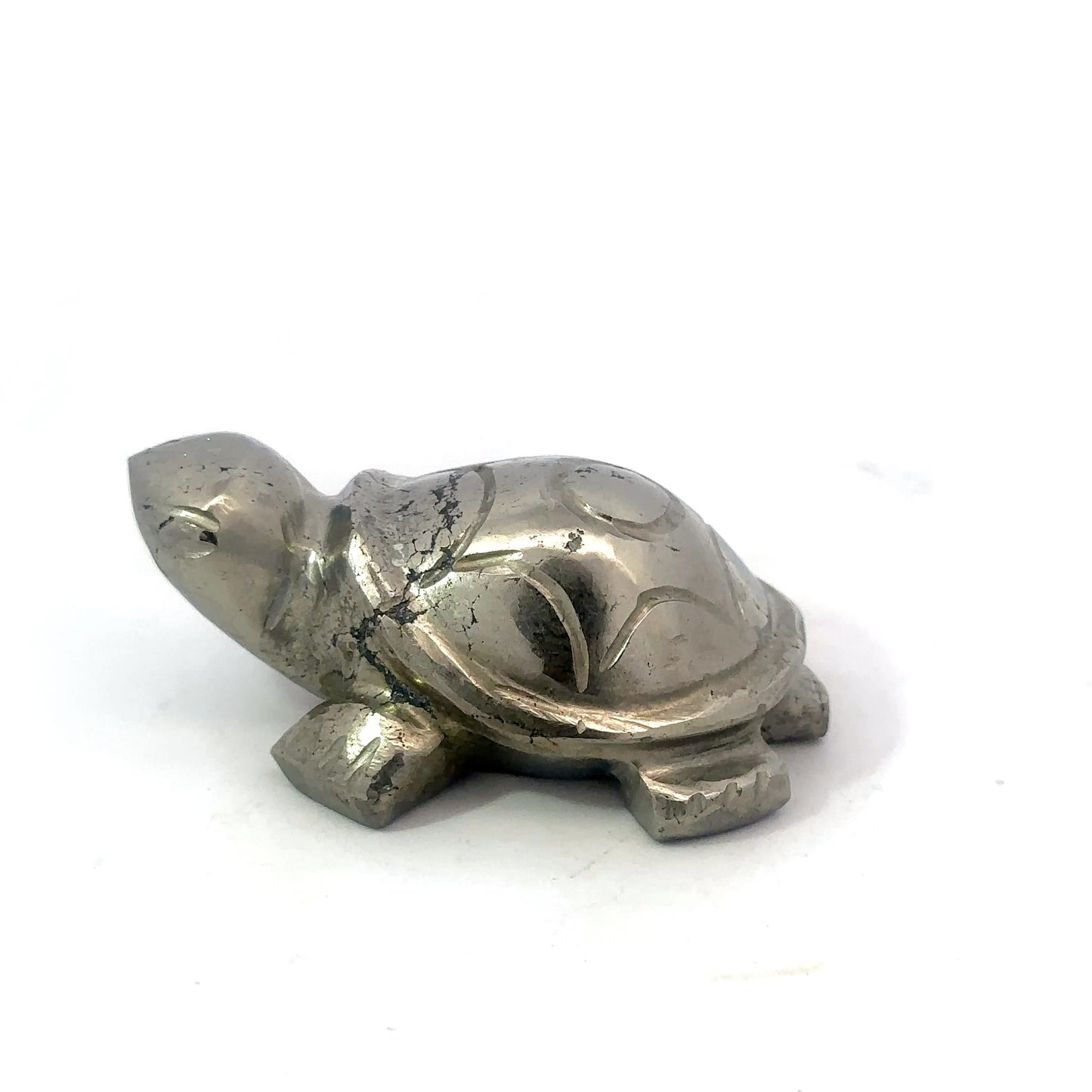 Natural Pyrite Turtle – Approx. 64 GM