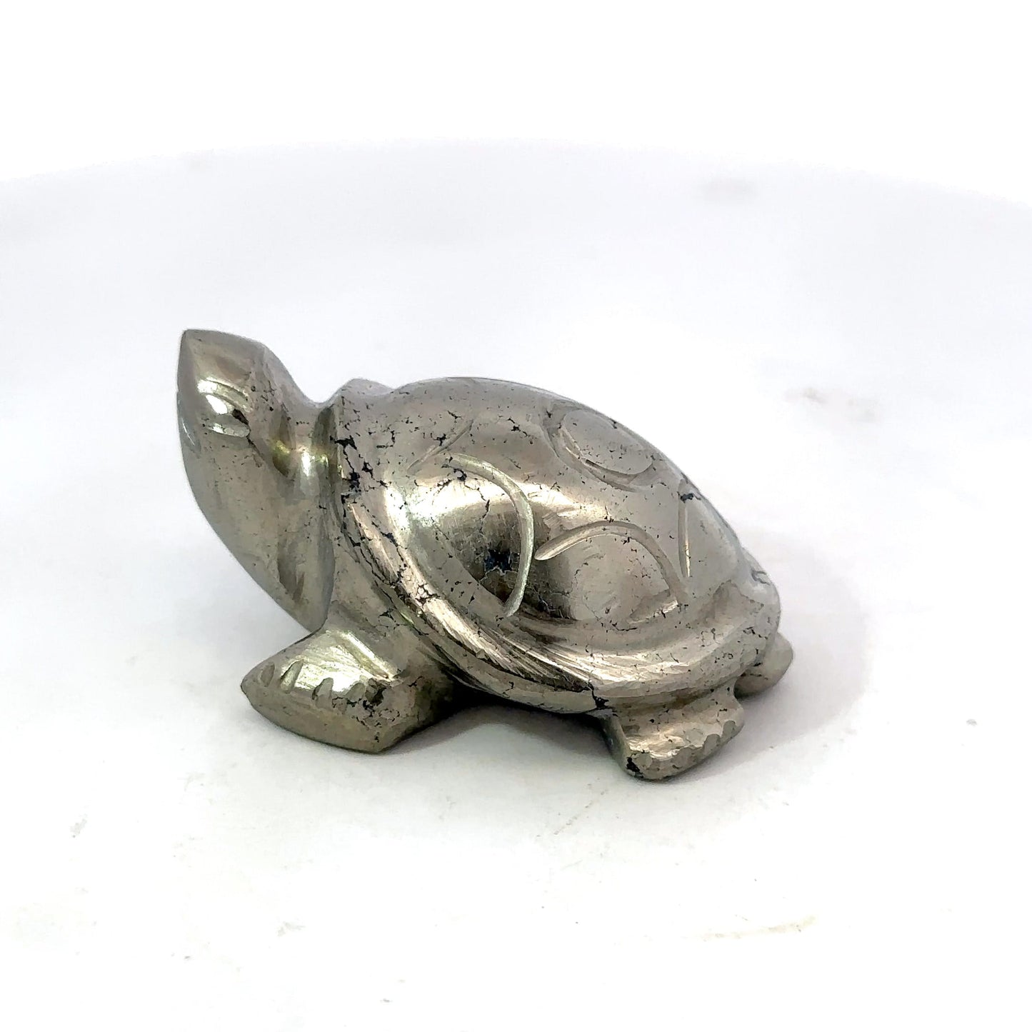 Natural Pyrite Turtle – Approx. 60 GM