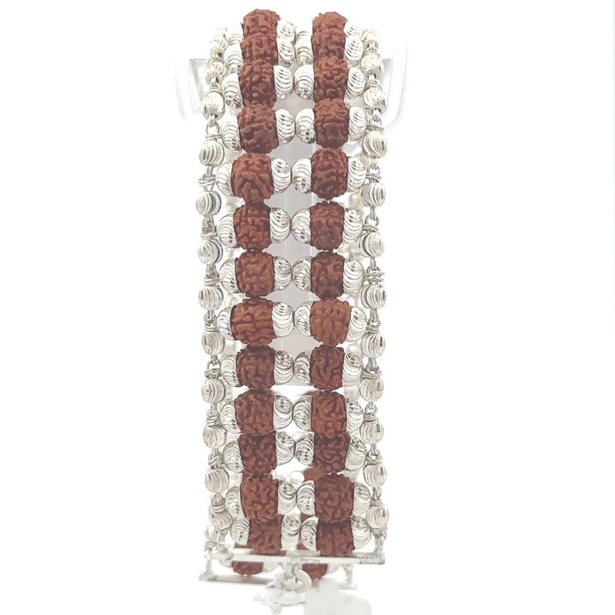 Rudraksha Silver Bracelet – two Line  One Powerful Symbol