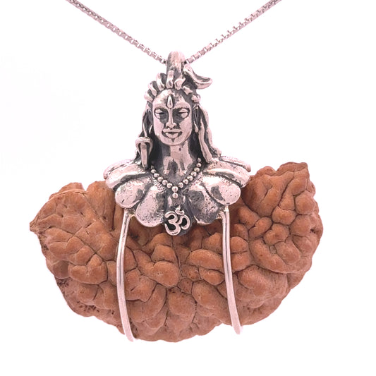 Rudraksha 1 Mukhi Silver Pendant Shiv – Premium Spiritual Jewellery