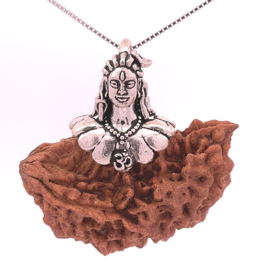 Rudraksha 1 Mukhi Silver Pendant Shiv – Premium Spiritual Jewellery