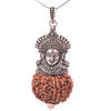 9 Mukhi Rudraksha Silver Pendant Durga – Premium Spiritual Jewellery