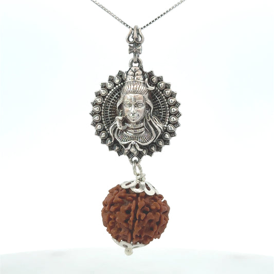 7 Mukhi Rudraksha Silver Pendant Shiv – Premium Spiritual Jewellery