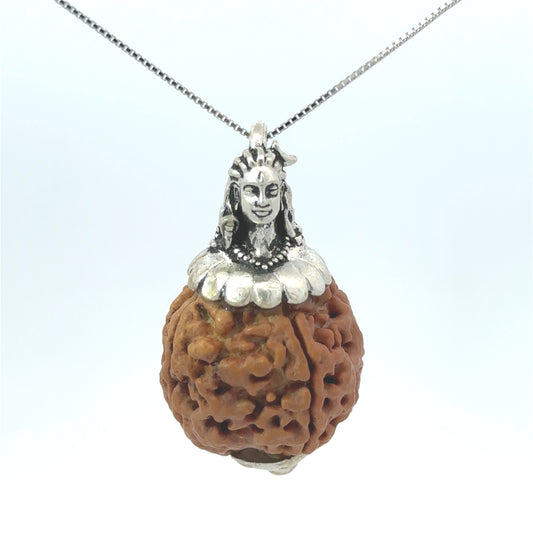 4 Mukhi Rudraksha Silver Pendant Shiv – Premium Spiritual Jewellery
