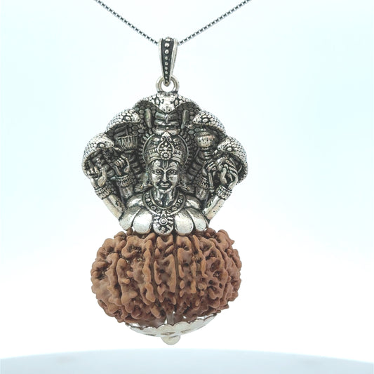 11 Mukhi Rudraksha Silver Pendant Vishnu – Premium Spiritual Jewellery