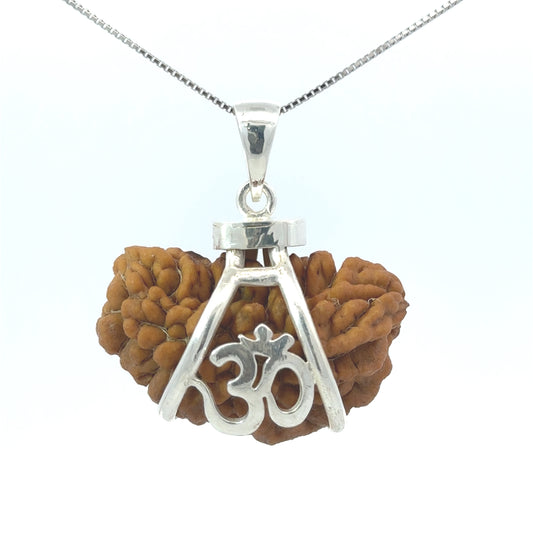 1 Mukhi Rudraksha Silver Pendant Om – Premium Spiritual Jewellery