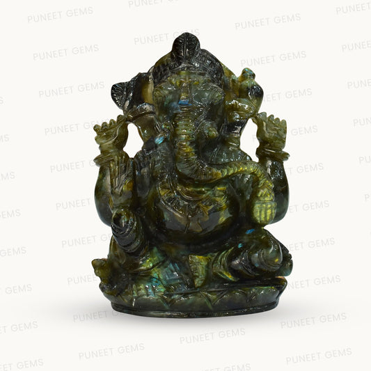 Labradorite Ganesh Ji Figure – Mystical Energy with Divine Blessings 2.055 kg