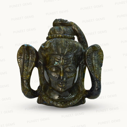 Labradorite Shiv Ji Figure – Divine Energy in Natural Stone 1.715 kg