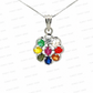 Natural Navratan Silver Pendant – Nine Gems, One Powerful Symbol