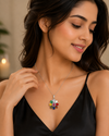 Natural Navratan Silver Pendant – Nine Gems, One Powerful Symbol