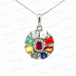Natural Navratan Silver Pendant – Nine Gems, One Powerful Symbol