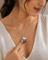 Natural Navratan Silver Pendant – Nine Gems, One Powerful Symbol