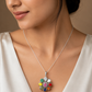 Natural Navratan Silver Pendant – Nine Gems, One Powerful Symbol