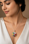 Natural Navratan Silver Pendant – Nine Gems, One Powerful Symbol