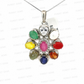 Natural Navratan Silver Pendant – Nine Gems, One Powerful Symbol