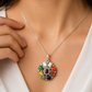 Natural Navratan Silver Pendant – Nine Gems, One Powerful Symbol