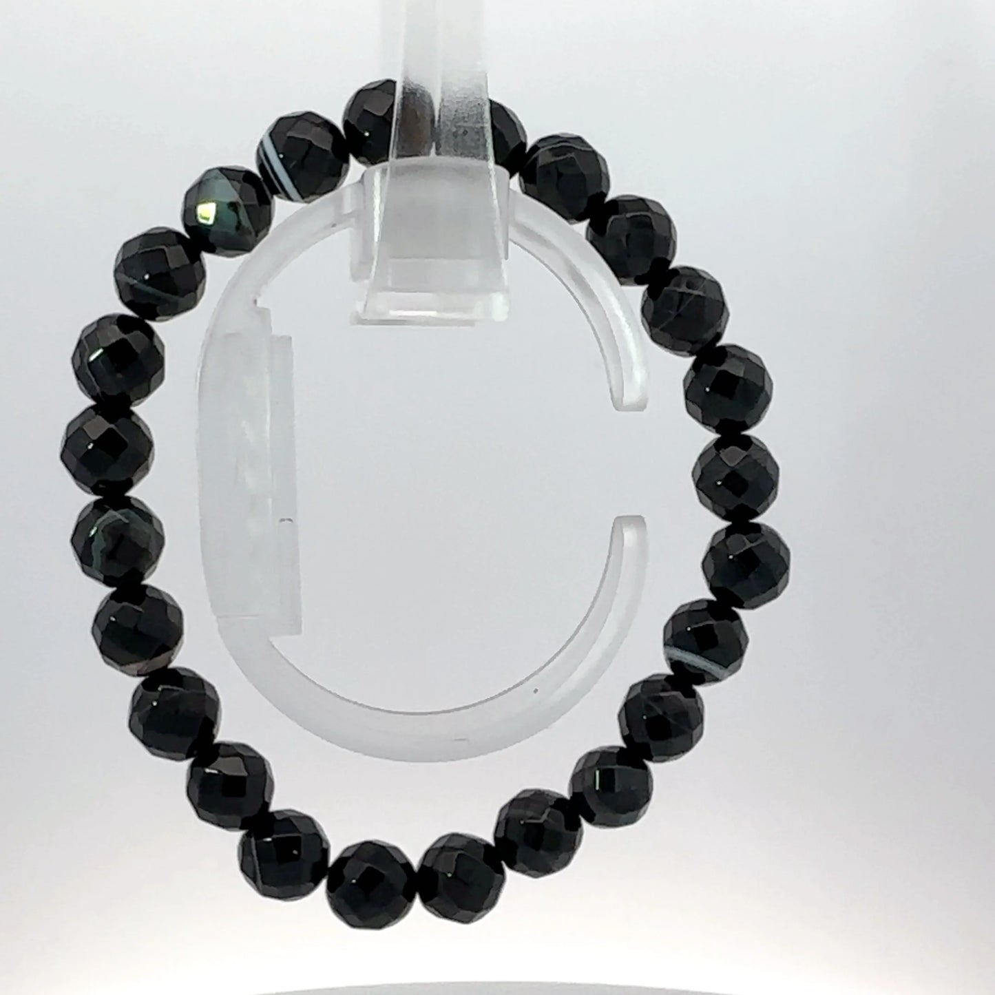 Natural Black Sulemani Agate Cutting Gemstone Bracelet – Bold Style with Protective Energy